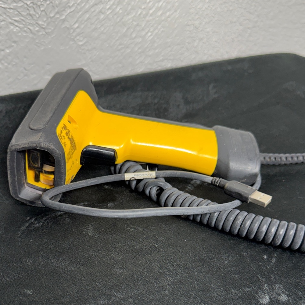 Yellow Handheld USB Barcode Scanner - Rugged Design
